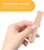 PRETYZOOM 100Pcs Wooden Clothespins, Photo Clips Clothesline Clamps Pegs - Image 7