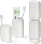 Travel Toothbrush and Toothpaste Case, Portable Tooth Brush Holder, Large White by BOOCHCOM