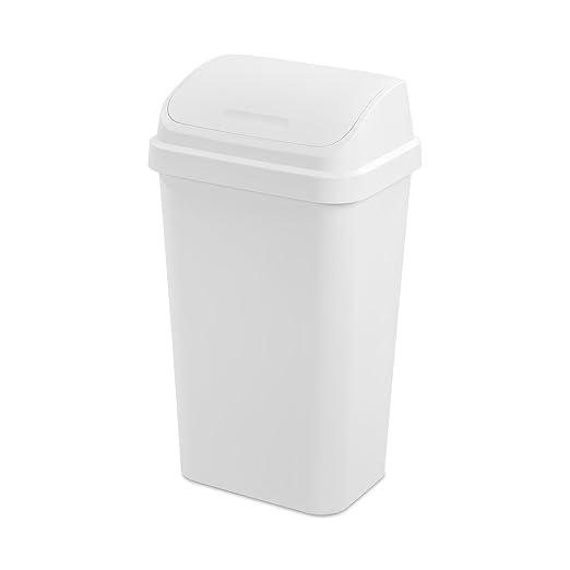 Sterilite 12-Pack Swing Top Wastebasket, Sleek Square Profile Trash Can by Sterilite