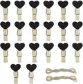 Black Heart Clothespins Mini Wooden Clothespins by FAZHBARY