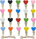 Mini Colored Wooden Heart Clothespins by SaktopDeco