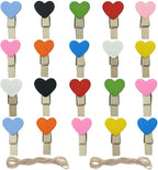 Mini Colored Wooden Heart Clothespins by SaktopDeco