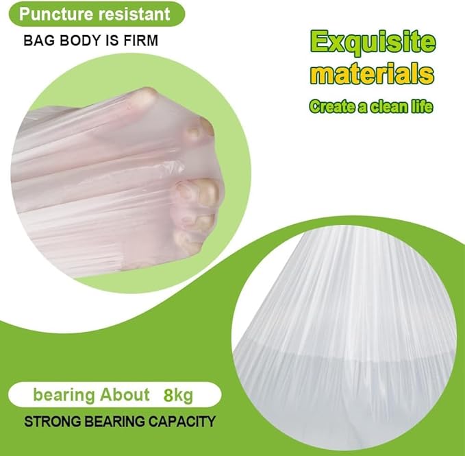 SWIHELP Medium Garbage Bags 8 Gallon /30 Liter Trash Bags Wastebasket Bin - Image 3