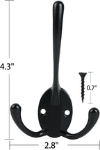 Aynoo 5 Pack Big Heavy Duty Three Prongs Coat Hooks, Wall Hooks, Wall Mounted - Image 4