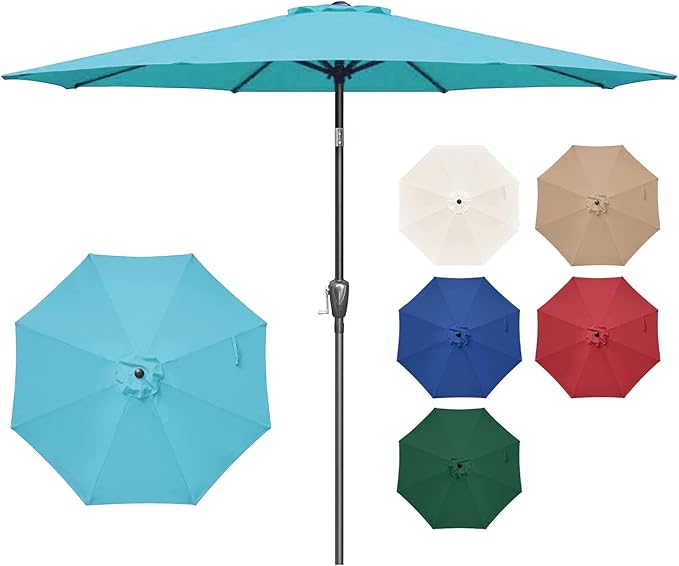 Simple Deluxe 9' Patio Umbrella Outdoor Table Market Yard Umbrella with Push Button Tilt/Crank by SimpleDeluxe
