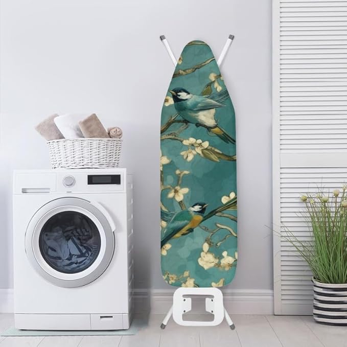 Almond Blossom Sparrow Steam Ironing Board Replacement Cover Retro Watercolor - Image 4