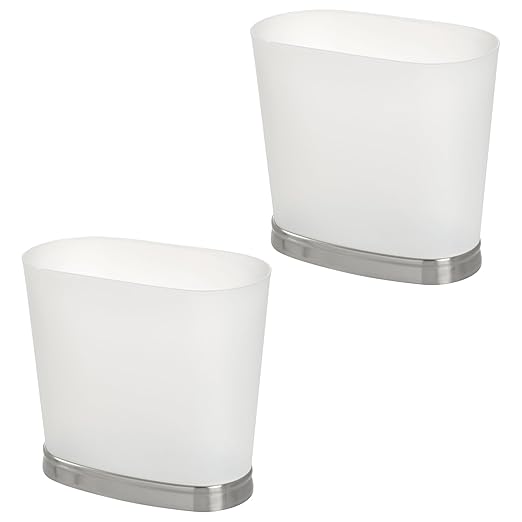 iDesign Slim Bathroom Trash Can, Small Plastic Garbage Can by iDesign