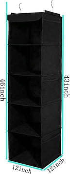 2 Pack Hanging Closet Organizer, 5 Shelves Hanging Storage - Image 3