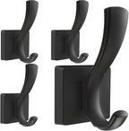 Black Hooks for Wall Towel Hooks, Heavy Duty Thick Aluminum Alloy Entryway Coat by TOFIIGREM