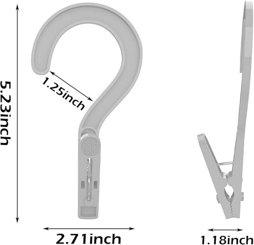 12pcs Laundry Hooks with Clips Plastic Hanger Closet Organize Clothes Hangers - Image 2
