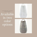 AuldHome Design Wall Hanging Baskets; Woven Wicker Rustic Farmhouse Gray Washed - Image 9
