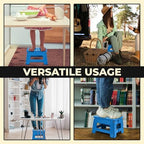 Utopia Home Folding Step Stool with Handle – 9 Inch Anti Slip Collapsible Stool – Holds Up to 300 lbs – Sturdy Plastic Step Stool Foldable for Kitchen, Bathroom and Home Use (1-Pack, Blue) - Image 6