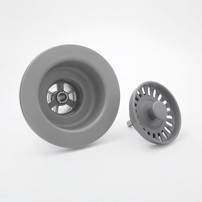 3-1/2 Inch Polymer Slate Gray Sink Drain Assembly - Image 5