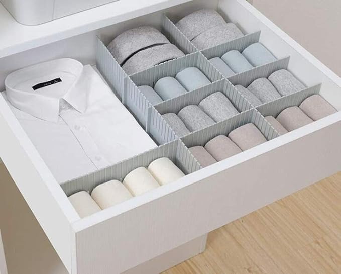8pcs DIY Plastic Drawer Organizer Adjustable Drawer Dividers - Image 2