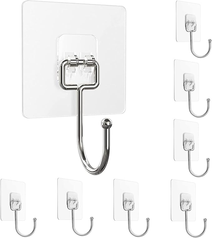 Large Adhesive Hooks 22Ib, Waterproof and Rustproof Wall Hooks - Image 9