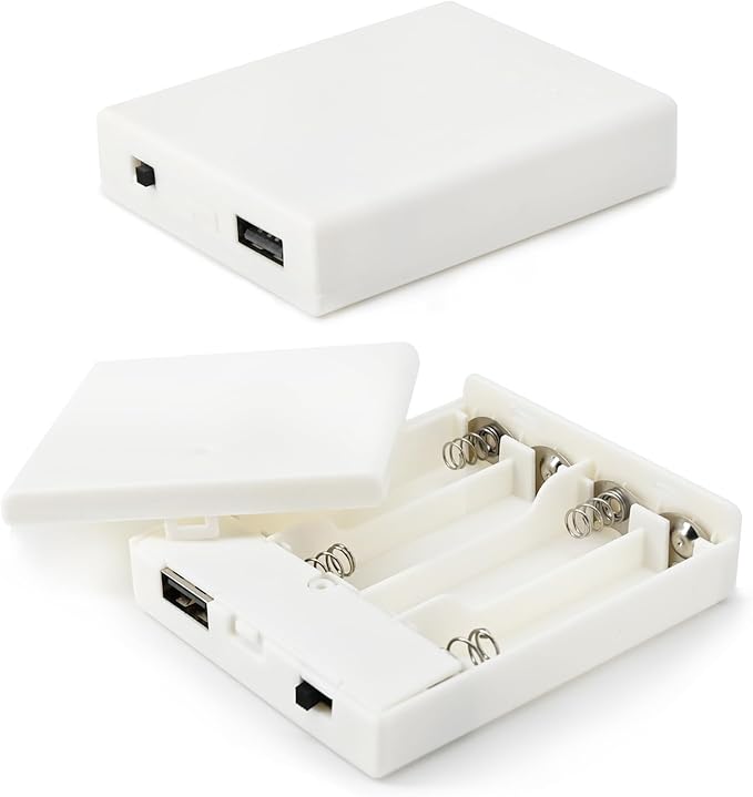 4 AA Battery Holder Case with Switch USB Port by MerryChristmasGifts