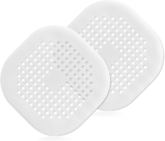2Pcs 5.4 Inch Square Drain Cover TPR Hair Drain Catcher Flat Silicone Floor - Image 7