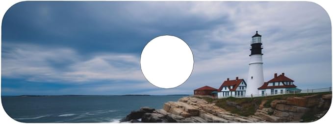 Kitchen Sink Splash Guard Faucet Mat Lighthouse Beach Sky 15"x5.5", Diatom Mat - Image 7