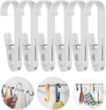 6Pcs Laundry Hooks with Clips Hanger Closet Organizer Clamps Hanging Socks Boot by DEFRKO