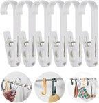 6Pcs Laundry Hooks with Clips Hanger Closet Organizer Clamps Hanging Socks Boot by DEFRKO