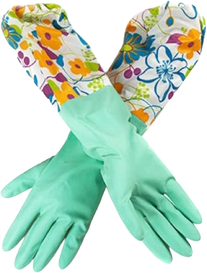 Home & Style 3 Pair Decorative Boutique Latex Cleaning Dishwashing Gloves - Image 4