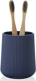 Navy Blue Striped Toothbrush Holder by KellyHome