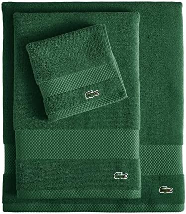 Lacoste Heritage 100% Supima Cotton Bath Sheet, Croc Green, Premium Super Soft - Image 2