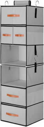 Hanging Closet Organizer 6-Shelf, Upgrade Hanging Shelves by LOVSTORAGE