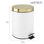 mDesign Pedal Bin — Metal Waste Bin - Image 4