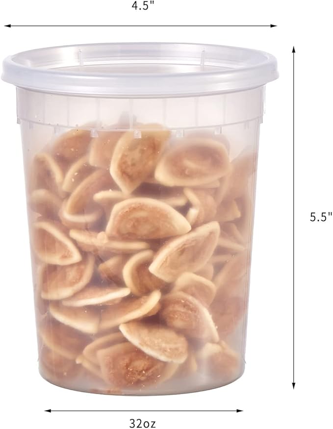 32oz Plastic Deli Containers, 24 Sets - Image 2
