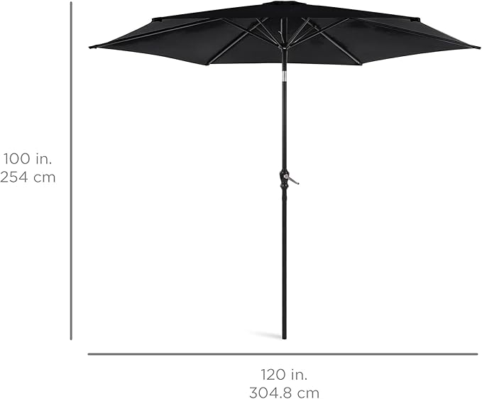 Best Choice Products 10ft Outdoor Table Compatible Steel Polyester Market Patio Umbrella w/Crank and Easy Push Button Tilt - Image 7
