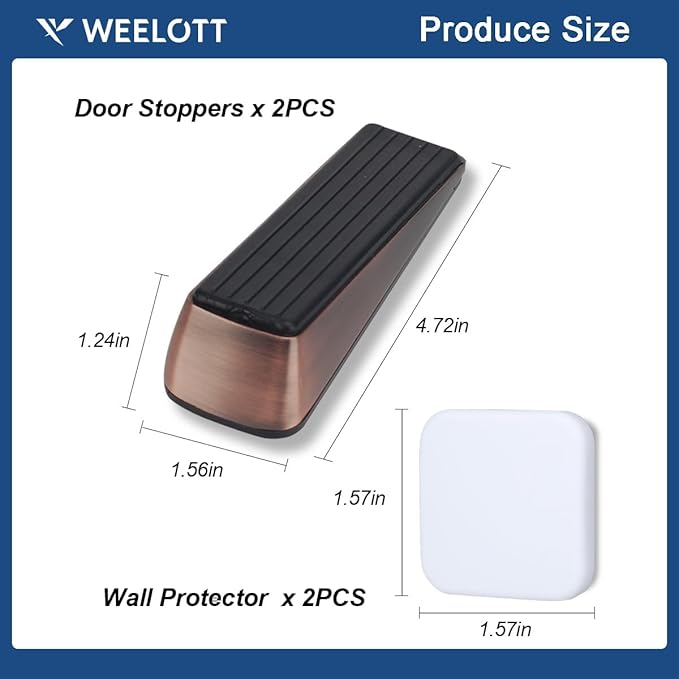 2 Pack Door Stoppers, Zinc Alloy Door Stop - Image 2