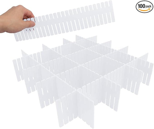 100 PCS Premium DIY Drawer Dividers, Adjustable Drawer Organizers by KUKLIPJIM