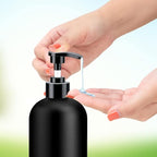 Black Soap Dispenser with Rust Proof Pump, Waterproof Labels, Plastic Hand Soap - Image 2