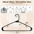 HOUSE DAY Black Plastic Hangers 10 Pack, Plastic Clothes Hangers - Image 2