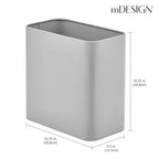 mDesign Small Metal 2.4 Gallon/9 Liter Trash Can Wastebasket Garbage Bin - Image 3
