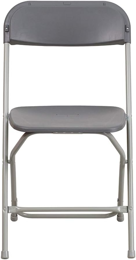 Flash Furniture Hercules Series Plastic Folding Chairs for Parties and Weddings, Stackable Commercial Event Seats, Set of 10, Gray - Image 6