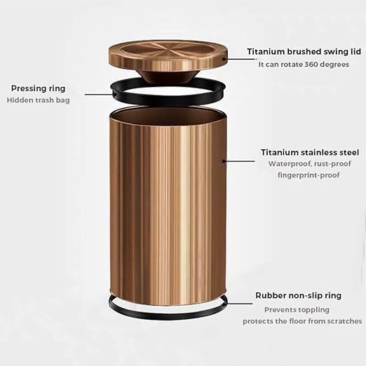 Antique Brass Bathroom Trash can - Image 6