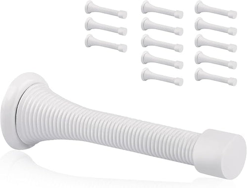 14 Pack Spring Door Stopper White- 3-1/4" Flexible Spring Door Stops by KOVOSCH