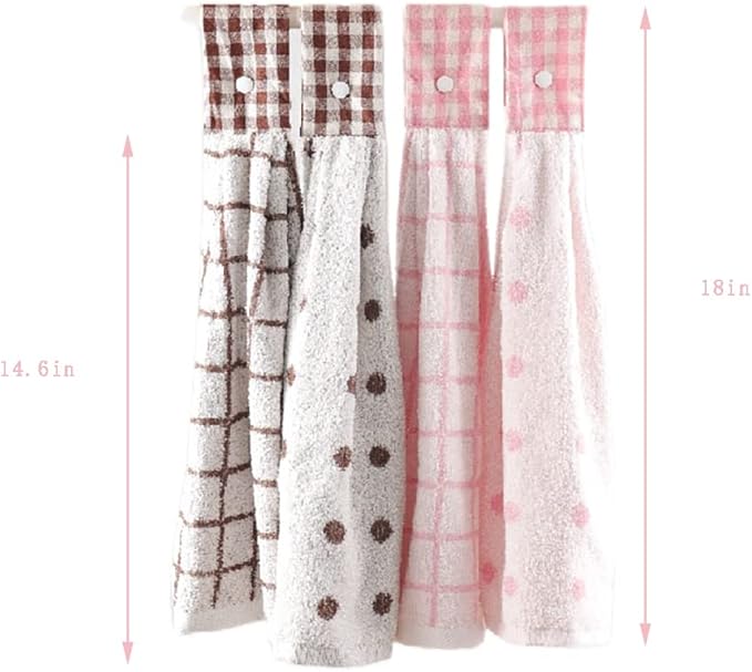 2 Pcs Kitchen Cotton Classical Striped Towel/Absorbent Towel/Hanging Towel/Hand - Image 2
