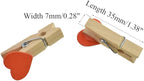 HAHIYO Heart Painted Mini Wooden Clothespin Clip Photo Paper Holders 1.38inch - Image 2