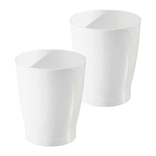 iDesign Small Round Plastic Bathroom Trash Can - Image 8