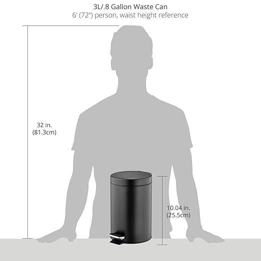 mDesign Pedal Bin — Metal Waste Bin - Image 4