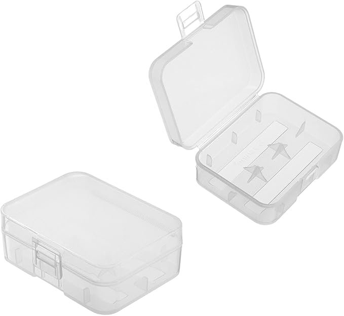 Fielect 18500 Battery Storage Case Box Holder Organizer Transparent, 2 Capacity by Fielect