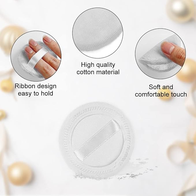 10pcs Powder Puff Cotton Cosmetic Powder Face Makeup Puffs Pads - Image 3