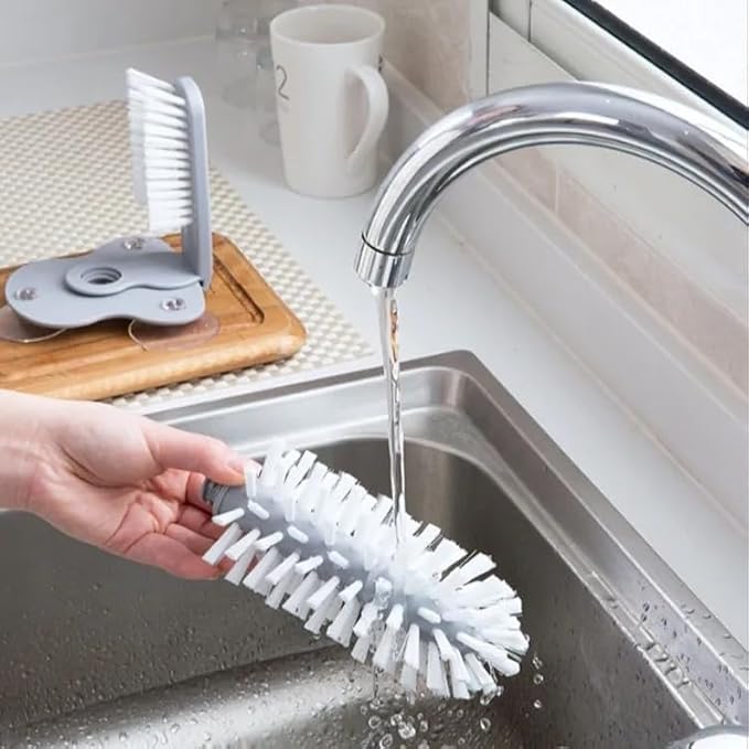 Sink Water Bottle Cleaning Brush Glass Cup Brush Suction Wall Lazy Cup Brush - Image 3