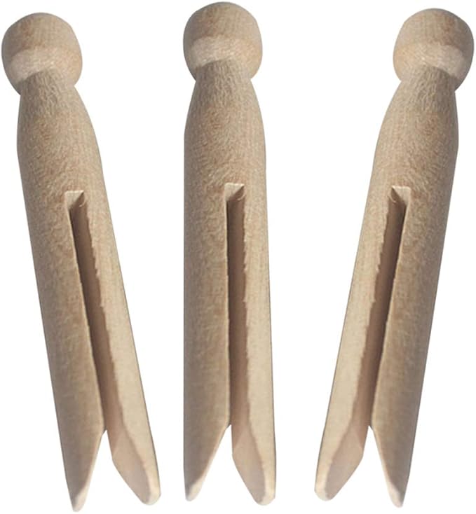 Round Wooden Clothespins - Image 2