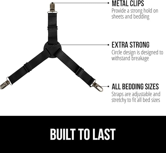 GORILLA GRIP Patent Pending Bed Sheet Holders, Adjustable Elastic Fasteners - Image 3
