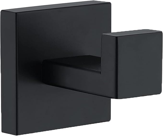 Towel Hooks for Bathrooms, Matte Black Towel Hook for Kitchen Bathroom by Delarkusi
