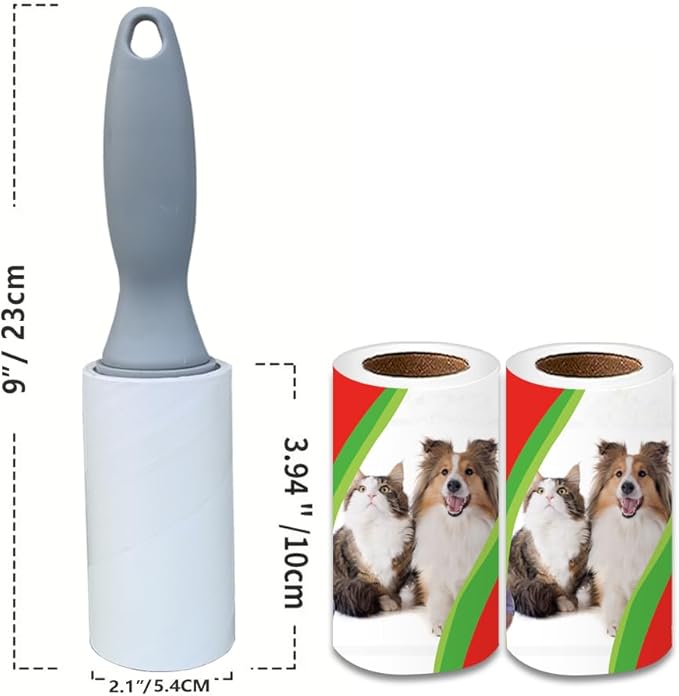 Pet Hair Lint Rollers, 3 Pack, 90 Sheets Each– Reusable Sticky Roller - Image 2